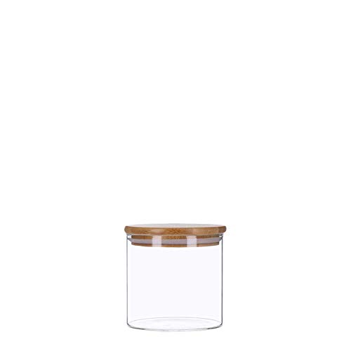 TALK-POINT Vorratsdosen aus Glas mit Bambusdeckel, Vorratsgläser, Glasbehälter | 350 ml - 2200 ml | luftdicht, Spülmaschinenfest, Mottensicher (500 ml)