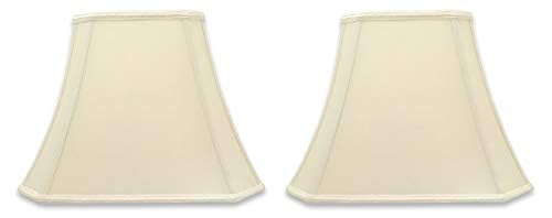 Image of Royal Designs, Inc. DS-68-12EG-2 Rectangle Cut Corner Bell Designer Lamp Shade, (5x6.5) x (8.5x12) x 9.5, Eggshell, 2-Pack