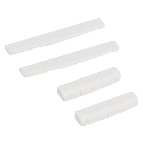 ifundom Acoustic Guitar Bone Nut Set Guitar Bridge Bone Bridge Saddle Nut Guitar Nuts for Guitar White Guitar Nut Replacement