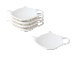 Precitime Klassische Porzellan-Teebeutelablage 5 Stück