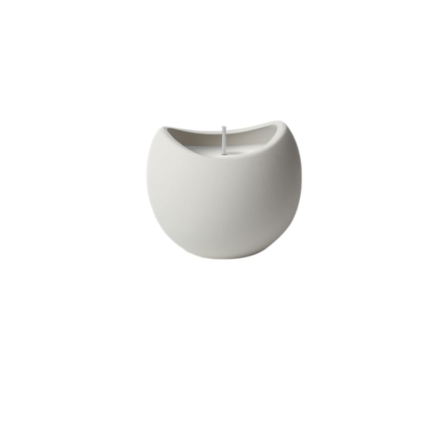 Kerzenständer aus Porzellan, Keramik-Kerzenhalter, mehrfarbige Kerze, Heim-Aromatherapie-Ornament(White)