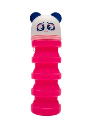 PUKET - Estojo Escolar Retrátil Feminino Panda Rosa Puket