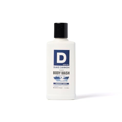 Duke Cannon Supply Co. THICK High Viscosity Travel Size Body Wash for Men - 3 fl oz - Midnight Swim - Sandalwood + Lavender Scent - Mineral-Enriched Cleansing Shower Gel