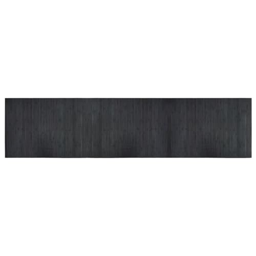 Alfombra de bambú antideslizante de 70 x 300 cm, alfombra rectangular gris para interiores y exteriores, para sala de estar, camping, patio y terraza, decoración ecológica para el hogar