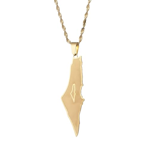 Collier Palestine en argent 925 sterling de haute qualité avec carte pays
