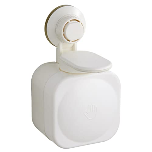 BESTYASH Wall Mounted Soap Dispenser with Suction Cup Effortless Press Type Liquid Dispenser for Bathroom Kitchen Dining Room No Leakage Easy to Use Modern Design