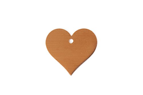 RMP Stamping Blanks, 1 Inch Heart with Hole, 16 Oz. Copper 0.021 Inch (24 Ga.) - 10 Pack