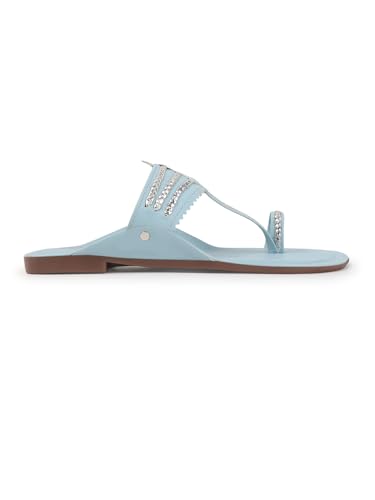 Image of SilverArrow Women's Desi Bloom Fashion Sandals|Kholapuri Style Flat with Open Back |Casual Wear