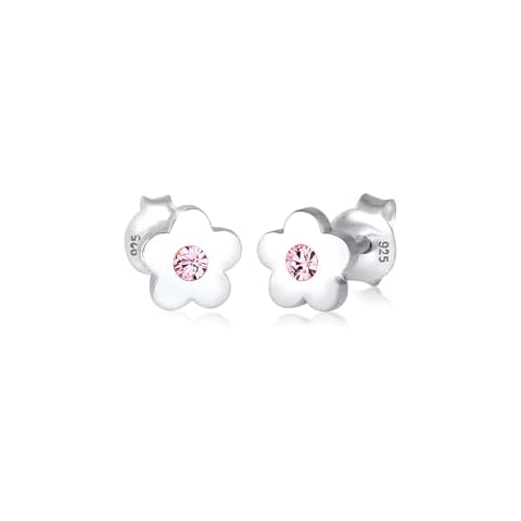Elli Children's Flower Stud Earrings with Crystal Cover