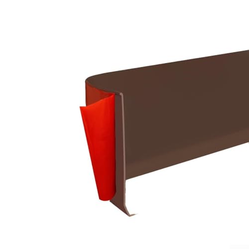 Rodapié de PVC de plástico impermeable de 4 metros con diseño de borde en L de grosor uniforme y borde superior mejorado para protección de pared (marrón oscuro)