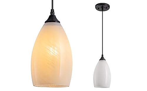 Image of Aiehnid Glass Battery Operated Pendant Light with Remote Control Dimmable,Kitchen Hanging Ceiling Light Fixtures,Pendant Lights Fixtures Over Table,for Kitchen Hanging Fixtures,Dining Room
