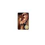 Finrezio 6 Piezas Pendientes Mujer Pendientes Colgantes Aro Plata de Ley 925 Chapados Oro Colgante Pendientes Estrella y Luna Aro Dorados Hipoalergénicos Piercing Oreja Regalos de Joyas para Mujer