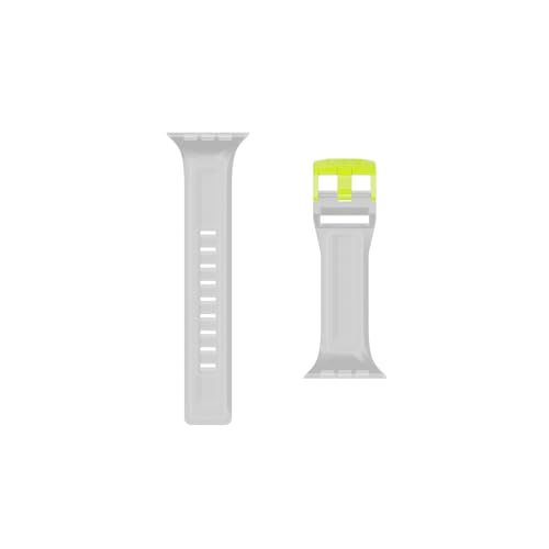 Image of Urban Armor Gear UAG Replacement Watch Strap, Scout Silicone Slim Watch Band Designed for Apple Watch (49mm /45mm /44mm /42mm) (Series 4-11 /Ultra 3 /2 /Ultra /SE /SE2) (Watch NOT Included) -Smoke /Active Neon