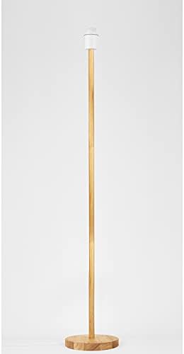 Happy Homewares Traditional and Sleek Light Rubber Wood Standard Floor Lamp Base with Inline Foot Switch & Cable | 1 x E27 60w Max