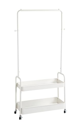 HAKU Möbel Perchero enrollable blanco, metal, tubo de acero. Dimensiones: 85 x 155 x 31 cm. Estilo: moderno