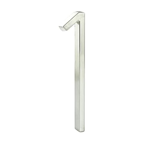 HASWARE Floating House Number Sign: 5 inch Modern Door Signage - Striking for Street Home Address Numerals (1, Silver) Cover