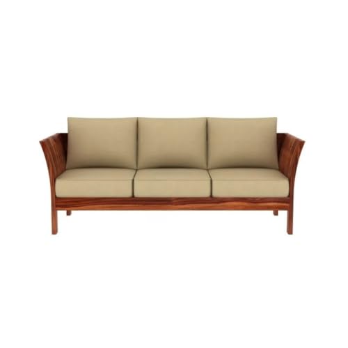 Image of Solid Sheesham Wood 5 Seater Sofa Set for Living Room | 5 Seater Sofa Set | Stylist & Comfact Sofa Set for Home Decor | (Teak Finish2, 5)