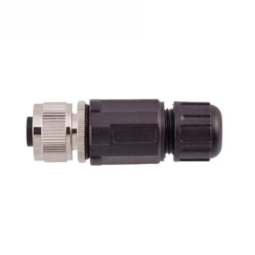 Conector M12 de campo plástico soldado macho 2 pin A-code para cable industrial de 6mm 5