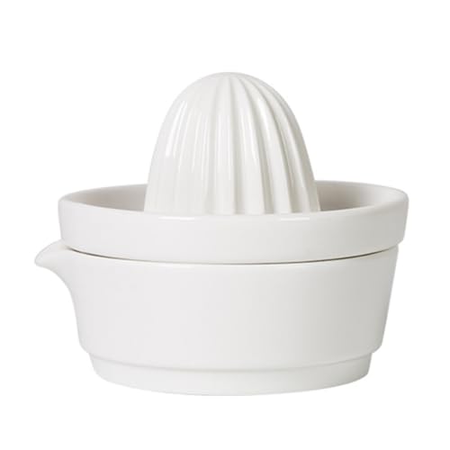 Cabilock Presse-agrumes manuel en céramique – Blanc – Pour oranges, citrons et pamplemousses – Accessoire de cuisine facile à nettoyer