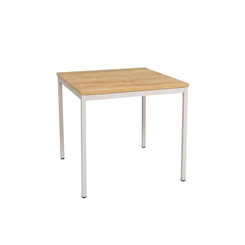 furni24 Schreibtisch-Stahl 80x80x75cm, Eiche, TÜV/GS-Einfache Montage,...
