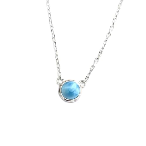Pendentif bleu naturel 5mm haut de gamme | Bijou fin et léger pour femme raffinée