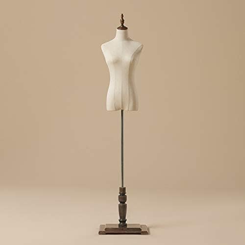 Upgraded Female Dress Form, Mannequin Torso Body n Height Adjustable with Wood Stand, Model Clothing Forms for Dress Display (Without Arms Medium)