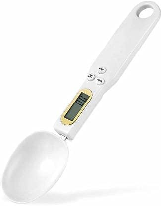 E-Trend Digital Spoon Scale for Kitchen Food High Precision Small Scale with Tare Function Weighing and Measuring Dry Liquid Ingredient Milk Tea Flour Medicine 1.1lb/500g(0.1g) Milligram Scale White