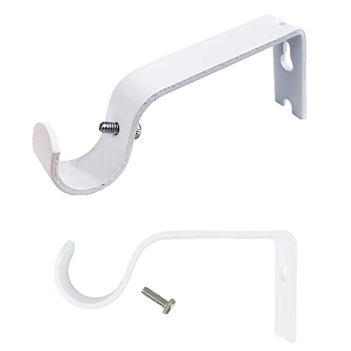 Kowibcl Curtain Rod Brackets - 6 Pcs Holders for 1 Inch Rod, Wall Hooks - White by Kowibcl - Used condition - Image 4