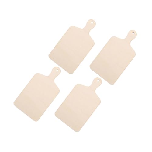 LIGIGWASH 4個 向けクラフト木製ミニまな板 おままごと用インタラクティブ落書き 自然色で耐久性あり 食品トレー兼用