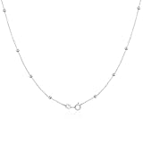FUNEIA 925 Sterling Silver Necklace for Women Trendy Dainty Real Silver Chain Necklace Simple Thin Box Beaded Chain Snake Chain Herringbone Necklaces Jewelry 14/16/18 Inch
