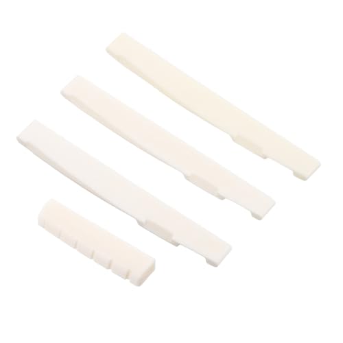 ERINGOGO 牛骨製ギターサドルとナット アコースティックギター用交換部品 スムーズな音響性能対応 弦楽器の耐久性向上に貢献