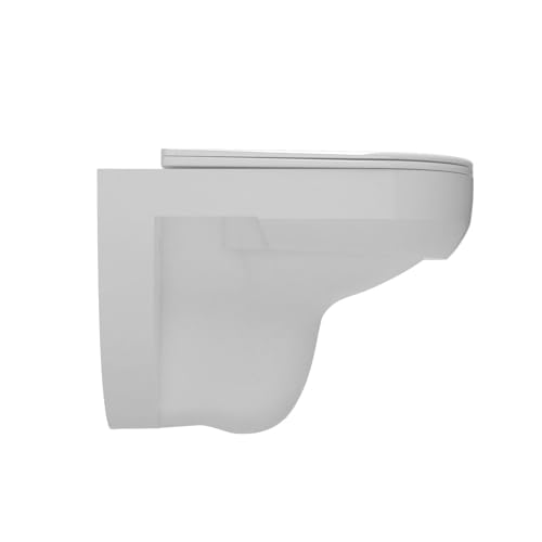 AICA Wand WC spülrandlos Hänge WC mit Lotus Effekt Soft Close Toilette Einfach Abzunehmender Sitz Weiß Rund Modernität丨415 – Bild 6