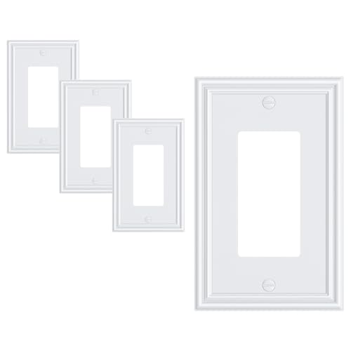 4-Pack Zinc Alloy Decorator Outlet Cover Plate, Solid Receptacle Cover by treewell - Used condition - US$13.25