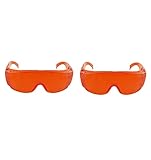 vinmax Red Goggle Glasses Lab Eye Protection Safety Glasses Transparent Dental Protective Eye Curing Light Whitening -2022 New Upgrade (2PCS)