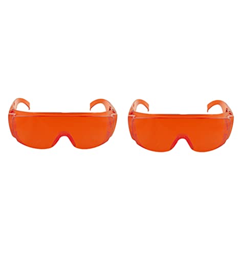 vinmax Red Goggle Glasses Lab Eye Protection Safety Glasses Transparent Dental Protective Eye Curing Light Whitening -2022 New Upgrade (2PCS)
