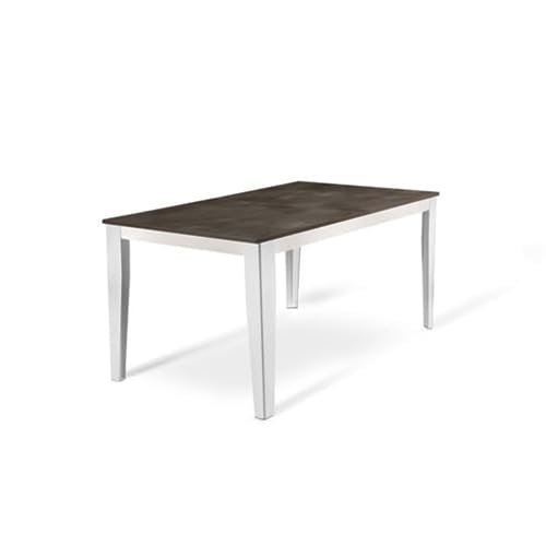 Stones Big Table Extensible (130/290x80 cm) en Mélamine Blanc