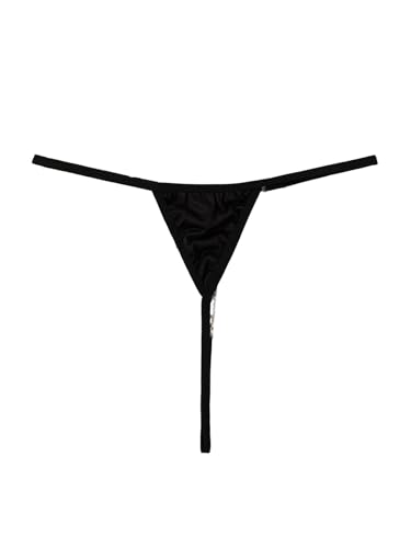 Image of RoseSeek Women's Sparkling Butterfly Chain Underwear Low Rise Cheeky G String Panty