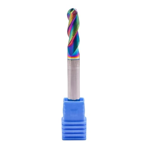 Image of 1 /4 inch 3 Flute 37 Helix Solid Carbide Ball Nose End Mill, DLC Coated | Ball End, 1 /4 inch Cutting Dia, 1 /4 inch Shank Dia, 3 /4 inch Length of Cut, 2-1 /2 inch Overall Length, for Milling Aluminum and Copper