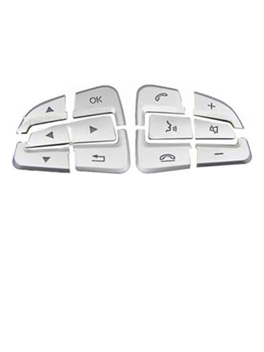 �Ԃ̑��� Compatible With A C �N���X W205 GLC X253 CLA GLA �Ԃ̃X�e�A�����O�z�C�[���{�^���X�e�b�J�[(Arrow Style Silver)