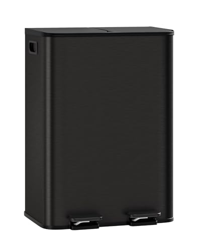 Takywep doble caneca de basura acero inoxidable 2 x 8 gal