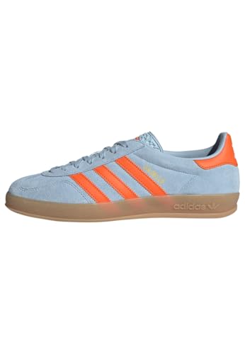Image of adidas Gazelle Indoor Men's Shoes, Wonder Blue /Orange /Cloud White, Size 8.5