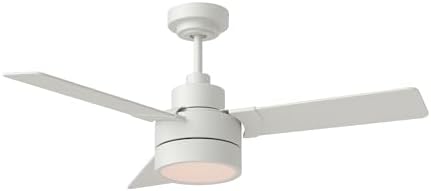 Monte Carlo Fans-Jovie-3 Blade Ceiling Fan with Light Kit in Modern Style-15.4 Inch Tall and 44 Inch Wide-Matte White Fi