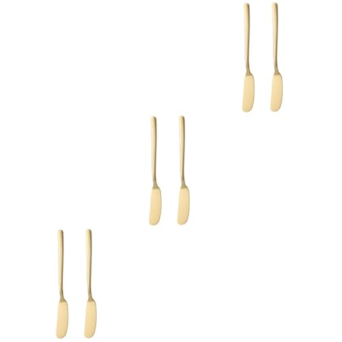 SHOWERORO 6 Pz Lama in Acciaio Inossidabile Coltelli Da Condimento Spatola Per Sandwich Spalmatori Di Formaggio Gelatina Pulire La Lama Dell'inceppamento Spargitore Di Condimenti Golden