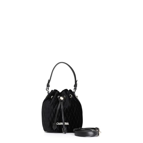 Sac seau Café Noir en velours matelassé C3NH0503 avec détails hexagonaux