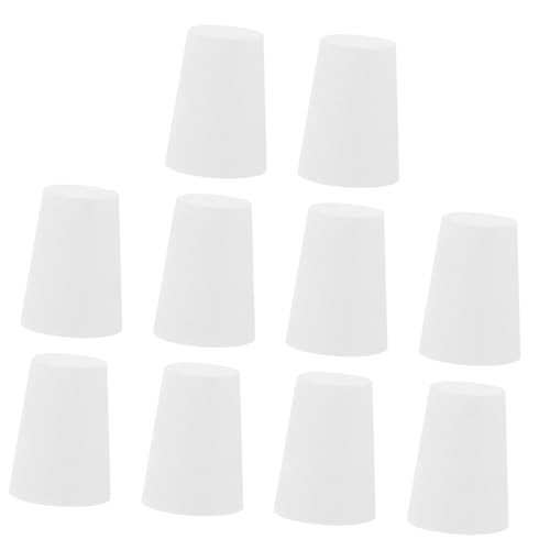 VILLFUL 10 Pcs Test Tubes Bungs White Test Tube Sealing Plug Flask Plug Laboratory Flask Stopper Rubber