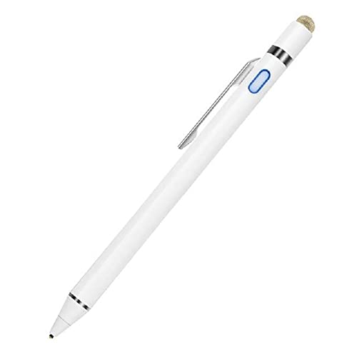 Stylet universel blanc à pointe en caoutchouc rechargeable USB pour écran tactile