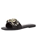 Plantilla acolchada Touch-It Tamaris 1-1-27119-28, Sandalias Planas Mujer, Negro/Dorado, 37 EU