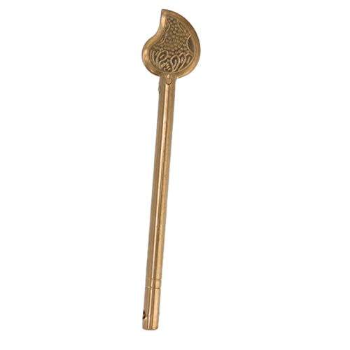 Tissting 3PCS Chinese Latch Bolt,Leaf Shaped Safety Key Latch Lock,Brass Cabinet Locking Pin Deadbolt Copper for Cabinet Door Furniture Hardware - Image 2
