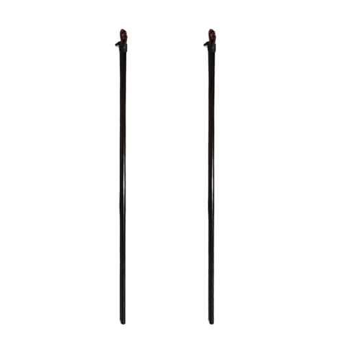 YKM'S Telescopic Washing line Prop 2.4m- Pole G-shaped Cloth line- Hook with Twist- Drying Airer Laundry Dry Line Durable Metal Pole- Extendable Support- Indoor/outdoor-Black (2)