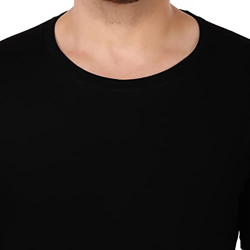Image of Men's Plain Tshirt | Any Time Wear | Black & White Tshirt | Regular fit Half Slevees Round Neck Pure Cotton Black Color Combo Pack of 3Tshirt XL